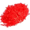 Pom šokėjos, šokėjų pomponai, metalinis gėlių kamuolys, pomponai, plastikinis žiedas grupinėms šokiams (raudonas)
