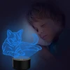 Ponlcy 3d iliuzijos lempa katė Led naktinė lemputė, 16 spalvų, nuotolinis valdymas, Usb stalinės lempos, miegamojo dekoracija, stalinė lempa vaikams, Kalėdų, gimtadienio dovanos