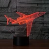 Ponlcy 3d iliuzijos lempa lėktuvas Led naktinė lemputė, 16 spalvų nuotolinio valdymo pultas Usb stalinės lempos, miegamojo dekoracija, stalinė lempa vaikams, kalėdinės, gimtadienio dovanos
