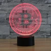 Ponlcy Bitcoin naktinė lemputė, 3d iliuzijos lempa su nuotolinio valdymo pulteliu, 16 spalvų Usb stalinės lempos, stalinė lempa miegamajam, dovanos namų dekoravimui