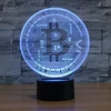 Ponlcy Bitcoin naktinė lemputė, 3d iliuzijos lempa su nuotolinio valdymo pulteliu, 16 spalvų Usb stalinės lempos, stalinė lempa miegamajam, dovanos namų dekoravimui