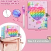 Pop dienoraštis mergaitėms su užraktu ir nematoma dvigubo galo rašikliu, 19 x 13.5 cm, 80 linijuotų lapų, loving heart pop fidget dienoraštis vaikams, slaptas užrašų knygelės ir rašiklio rinkinys, dovanos mergaitėms