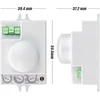 Popp® elektrinis jutiklinis jungiklis su judesio jutikliu, reguliuojamas paviršiumi, mikrobangų, ip20, maks. 360°, 2–18 m, laikas 10 sek. ± 3 sek. – 12 min. ± 1 min., aukštis (1 vnt.)