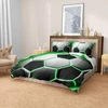 Porjdn futbolo patalynės komplektai vaikams, pagalvės užvalkalas 80 x 80 cm, futbolo patalynės komplektas berniukams ir mergaitėms 3d efektas futbolo raštas mikropluošto antklodės užvalkalas (style E, 135 x 200 cm)