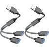 Powice 2 x Us B skirstytuvas, Us B skirstytuvas 1 į 2 Usb 2.0 kabelis, Us B skirstytuvas, Us B adapteris, Usb dvigubas kištukas, tinkamas duomenų perdavimui per Usb sąsajos plėtinį