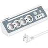 Prailginimo laidas su 2 Usb-c, 4 lizdai, kampinis, Led