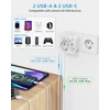 Prailginimo laidas su Usb-c, jungikliu, baltas