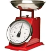 Premier Housewares 3kg retro stiliaus virtuvinės svarstyklės su nerūdijančio plieno dubeniu, raudonos