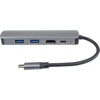 Premiumcord usb-c dokas su 4k hdmi, 2x usb 3.2, rj45 10/100/1000mbps ir pd 100w, uhd 4k 2160p 30hz rezoliucija, full hd 1080p, usb 3.2 type c, plug and play, aliuminio korpusas, ilgis 20 cm