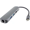 Premiumcord usb-c dokas su 4k hdmi, 2x usb 3.2, rj45 10/100/1000mbps ir pd 100w, uhd 4k 2160p 30hz rezoliucija, full hd 1080p, usb 3.2 type c, plug and play, aliuminio korpusas, ilgis 20 cm