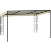 Prie sienos montuojama pavėsinė, kreminė, 3x4m, audinys