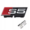 Priekinių grotelių emblema S5 ženkliukas logotipas Audi sidabrinis 7x2,2cm Premium