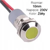 Prietaisų skydelio signalinė Led lemputė 10mm 230v geltona