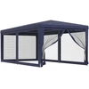 Proginė palapinė su 6 tinklinėmis sienomis, mėlyna, 3x6m, HDPE