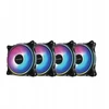 Prolimatech 4 vnt. Argb korpuso ventiliatorių Progaming 120 mm + Pwm valdiklis ir nuotolinio valdymo pultas, juodas