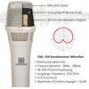 Pronomic Cml-104 kondensatorinis mikrofonas tiksliam garso įrašymui - rankinis mikrofonas su apsauga nuo vėjo - kardioidinis dainavimo mikrofonas - studijinis mikrofonas scenai - su spaustuku ir krepšiu