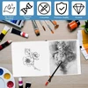 Pu viršelio eskizų knygelė menininkams, 20 x 20 cm akvarelės piešimo bloknotas 200 g/m², 160 puslapių (80 lapų) eskizų knygelė su storu popieriumi ir pieštukų eskizų popieriumi menininkams, vaikams, studentams (juoda)