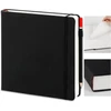 Pu viršelio eskizų knygelė menininkams, 20 x 20 cm akvarelės piešimo bloknotas 200 g/m², 160 puslapių (80 lapų) eskizų knygelė su storu popieriumi ir pieštukų eskizų popieriumi menininkams, vaikams, studentams (juoda)