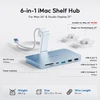 Pulwtop Usb C šakotuvas, skirtas Imac M1/m3/m4, Imac priedai, skirti Imac 2021/2023/2024, Imac Usb šakotuvas su Usb A/c 10gbps, Sd/tf, skirtas Imac 24 colių ir Studio Ekranas 27 colių, Imac šakotuvas mėlynas (be Ssd