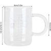 Puodelis "caffeine", puodelis su kofeino molekule, chemijos puodelis, 473 ml borosilikatinio stiklo kavos puodeliai su rankena ir matavimo skale kavai, latte, arbatai ar karštiems ir šaltiems gėrimams