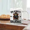 Puodelis juokingam varlių grindinio klojėjui, skirtas kavai ir arbatai