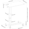 Puremounts® Mobilus staliukas šoninis, reguliuojamo aukščio, aukščio reguliavimas 71,2 cm iki 106,2 cm, iki 7kg keliamoji galia, užrakinami ratukai, integruotas gėrimų laikiklis, juodas