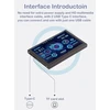 Pusokei 5 colių Ips Usb ekranas, Pc Cpu Gpu Ram duomenų temperatūros monitorius, Usb C Ips viso matymo kampo Pc jutiklių skydelio ekranas su pagrindu ir šakotuvu, skirtas sistemoms