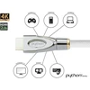 Python Series Premium didelės spartos hdmi jungties kabelis su ethernet – 4k2k / uhd / ultra hd @ 60 hz – hdmi 2.0 – varinis laidininkas, 3d, trigubas ekranavimas, nailono pynė – baltas – 5 m