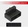 Qianrenon Ph19a Usb 3.0 19/20 kontaktų 90 laipsnių adapteris, tėviškas į moterišką L formos pasukimas, dešiniojo kampo moteriška jungtis, skirta stalinių kompiuterių pagrindinėms plokštėms, kampu aukštyn