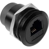 Qianrenon Rj11 įmontuojamas sriegio tvirtinimo adapteris Cat3 Rj11 6p4c mama-mama panelinis apvalus jungtis, telefono linijų modemo jungtis, montuojamas ant stalo, prietaisų spintelėse
