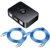 Qianrenon Usb 2.0 spausdintuvo bendrinimo jungiklis 2 prievadų Usb B slėgio jungiklio adapteris 2 kompiuteriams dalintis 1 spausdintuvu rankinis perjungiklis su Led lempute, įskaitant 2 x 1,5 m Usb 2.0 spausdintuvo kabelį