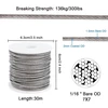 Qimei-shop vielinis trosas 30 m 2 mm nerūdijančio plieno kabelis su kilpomis sodo viela su dengtu M5 trosų įtempikliu Turnbuckle vielinio тросо gnybtu pakabinamai užuolaidų virvei skalbinių virvei