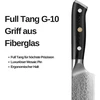 Qomparo Damasko peilis, 20 cm ašmenys, 67 sluoksniai Vg-10 Damasko plieno profesionalus virtuvinis peilis, itin aštrus japoniškas šefo peilis su ergonomiška G-10 rankena ir dovanų pakuote