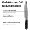 Qomparo Damasko peilis, 20 cm ašmenys, 67 sluoksniai Vg-10 Damasko plieno profesionalus virtuvinis peilis, itin aštrus japoniškas šefo peilis su ergonomiška G-10 rankena ir dovanų pakuote