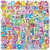 Qpout numerių lipdukų rinkinys vaikams, 100 vnt., numerių lipdukai 1–50, estetiniai numerių lipdukai vandens buteliui, scrapbooking'ui, nešiojamam kompiuteriui, lentai