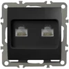 Quadra Rj45 kompiuterinė rozetė, juoda matinė