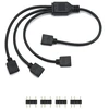 Qwork 5v Argb Splitteris: 1 į 3, 30cm, Cpu aušintuvams ir ventiliatoriams