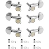 Qwork 6 vnt. gitaros derinimo kaištelių rinkinys (3r 3l) elektrinėms arba akustinėms gitaroms, galvanizuotas sidabras