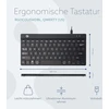 R-go Compact Break klaviatūra, Qwerty Us išdėstymas, su pertraukos ekranu, ergonomiškas plokščias dizainas, laidinė, juoda
