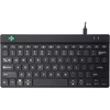 R-go Compact Break klaviatūra, Qwerty Us išdėstymas, su pertraukos ekranu, ergonomiškas plokščias dizainas, laidinė, juoda