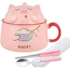 Ramen dubuo su dangteliu, salotų dubenys, dribsnių dubenys su rankena, 1020 ml keramikinis dubuo, greitai paruošiamų makaronų dubuo, sriubos dubuo, kiaulės formos makaronų dubenys, desertų dubenys, makaronams, sriubos pietų dėžutė vaikams
