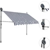 Rankinė ištraukiama markizė su LED, mėlyna ir balta, 300cm