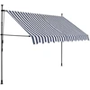 Rankinė ištraukiama markizė su LED, mėlyna ir balta, 300cm