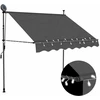 Rankiniu būdu ištraukiama markizė su LED, antracito, 150cm