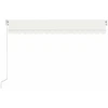 Rankiniu būdu ištraukiama markizė su LED, kreminė, 400x300cm