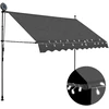Rankiniu būdu ištraukiama markizė su LED, antracito, 250cm