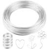 Rankų darbo viela, 1 mm x 50 m, sidabrinė viela, viela rankdarbiams, viela papuošalams, aliuminio viela, rišimo viela, minkšta ir lanksti viela, nerūdijanti viela papuošalų gamybai