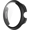 Rantuo dėklas, suderinamas su google pixel watch 3 45 mm, kietas pc + integruotas grūdintas ekrano apsaugos skydelis, atsparus dulkėms, apsauginis laikrodžio dėklas, suderinamas su google pixel watch 3 45 mm. (juodas)