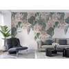 Rasch tapetai 590036 - fototapetai ant neaustinės medžiagos su gėlėmis žalios, raudonos ir baltos spalvos iš kolekcijos Magicwalls - 3,00 m x 3,00 m (i x P)