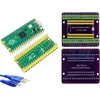 Raspberry Pi Pico su Gpio išplėtimo plokšte ir Micro Usb kabeliu